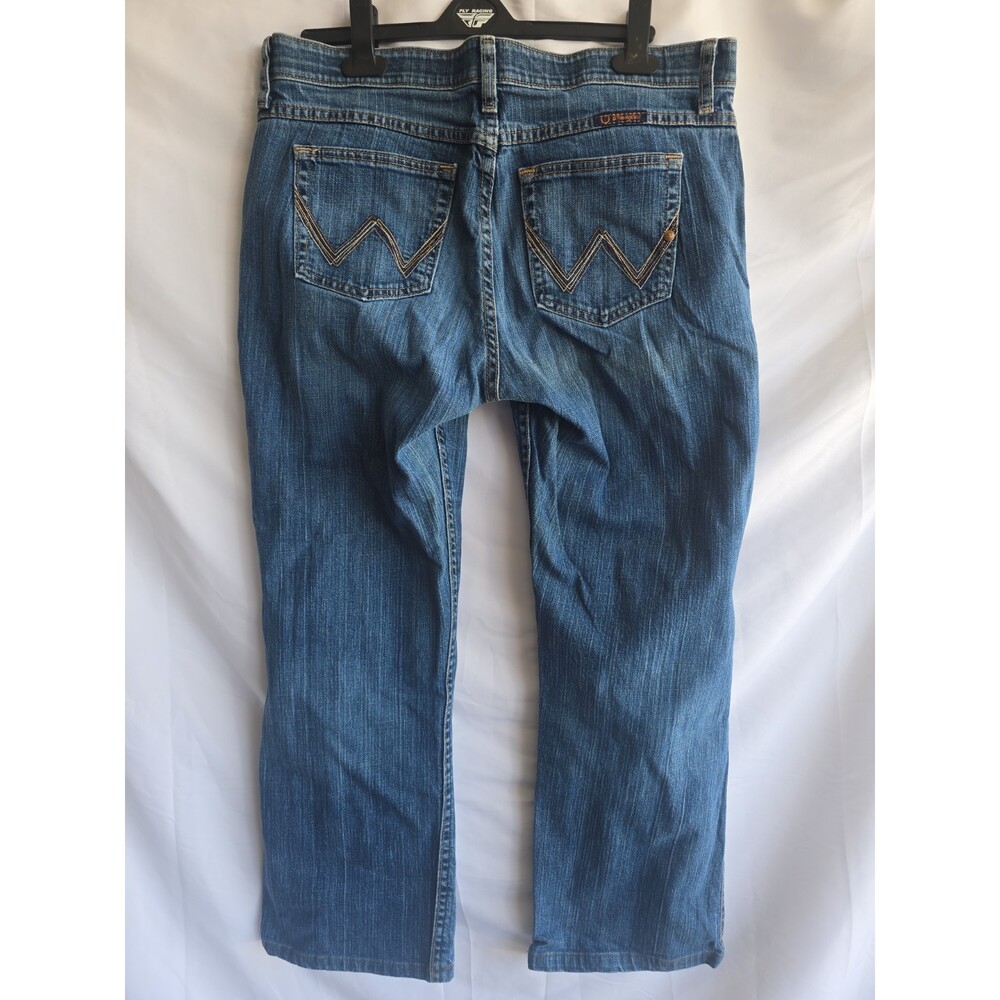 Wrangler Q Baby No Gap Waistband Bootcut Jeans Medium Wash, Women's 13/14